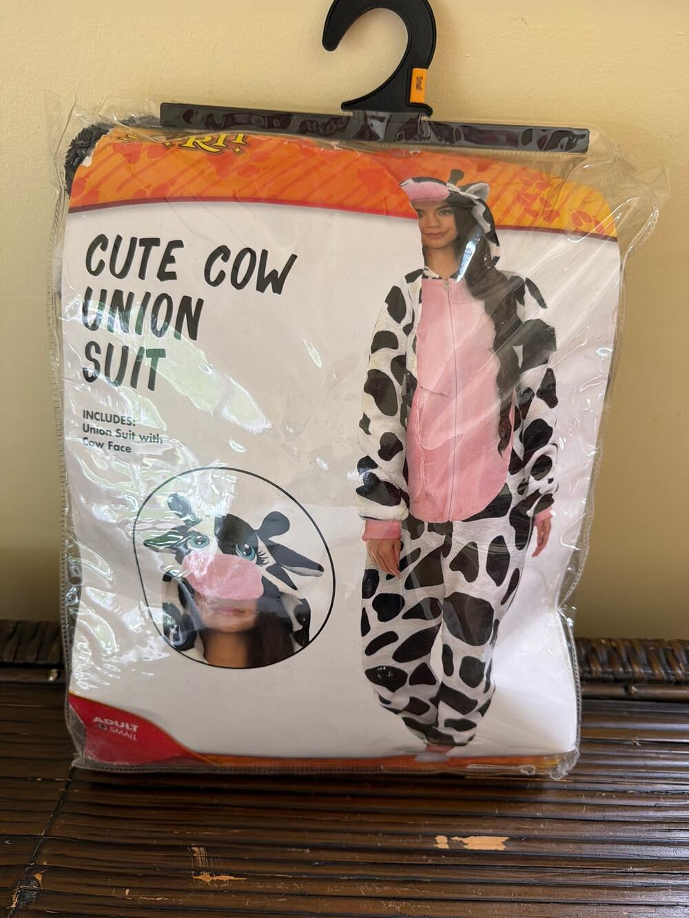 Cow Costume Women's Size Small Spirit Halloween Cute Cow Union Suit Onesie
